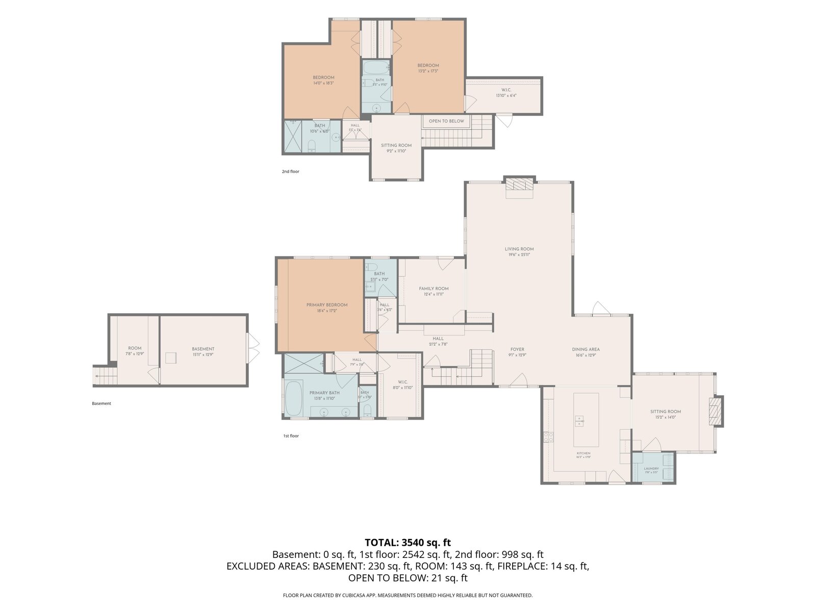 Floor plan of the main residence, all levels