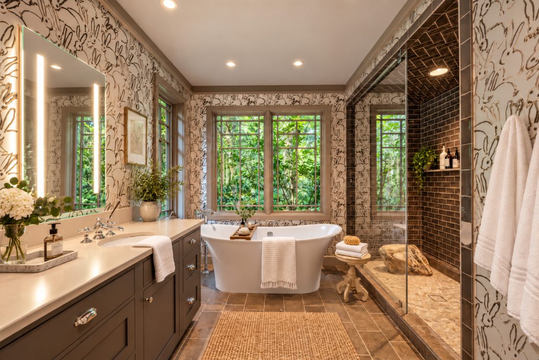 Primary bath wet room